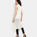 Women Off White Longline Shrug